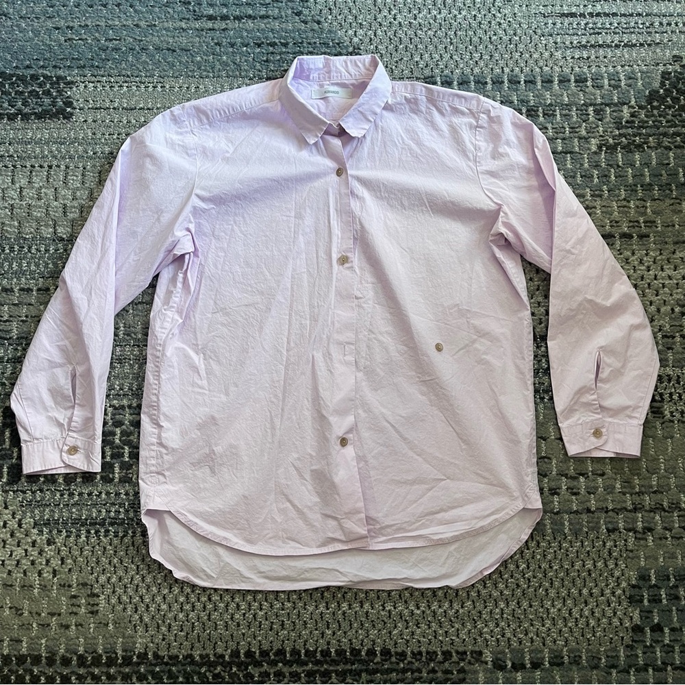 Humanoid Pippa Womens Long Sleeve Button Down Shirt in Light Lavender, Size Med